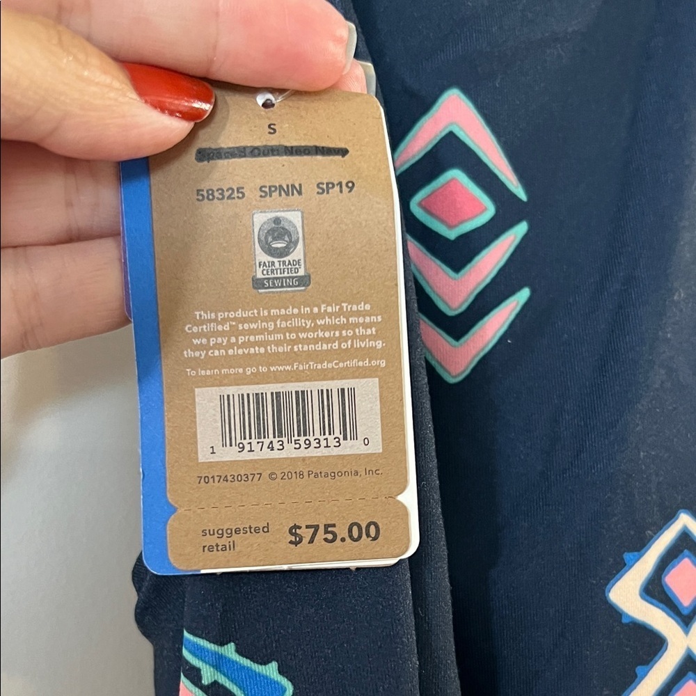 Patagonia Dark Blue Maxi Dress with Colorful Patterns - Picture 3 of 8